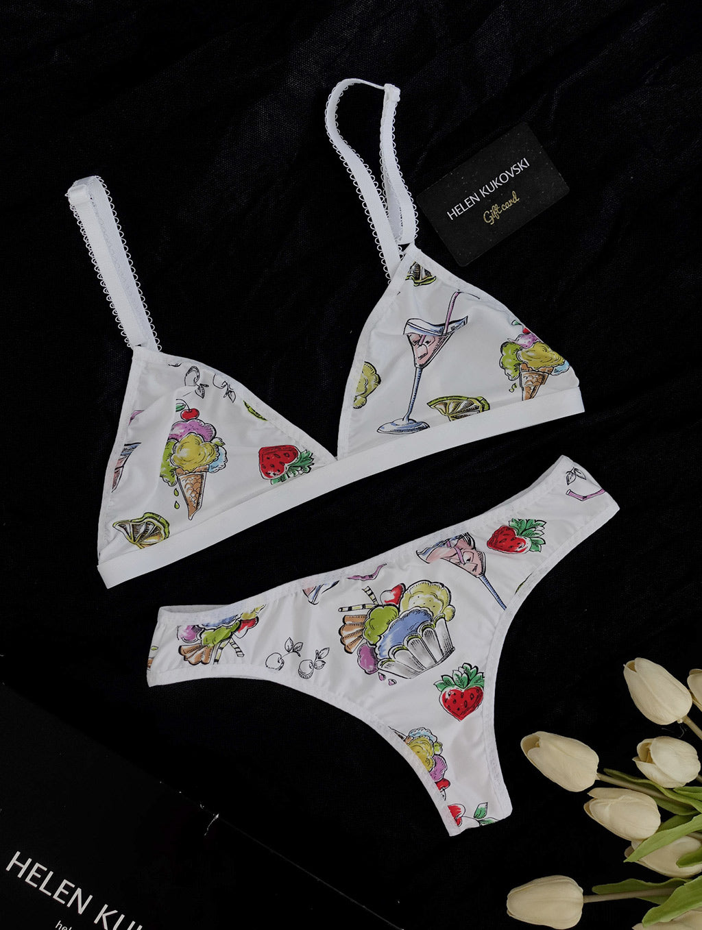 Eva printed fabric cute bralette