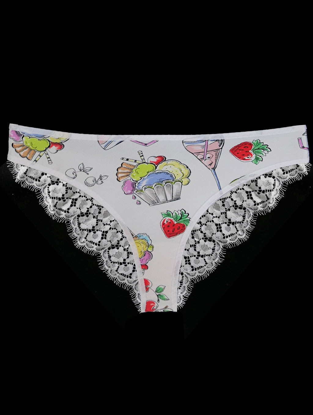 Eva printed fabric lace panties