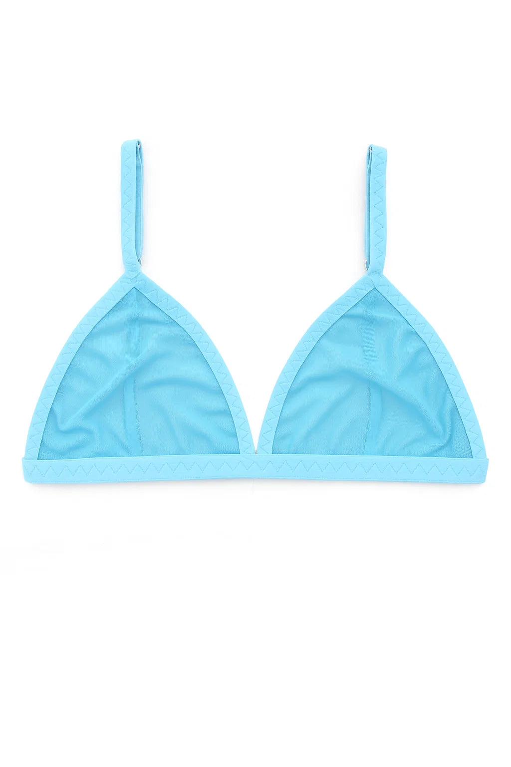 Sky blue mesh sheer bralette