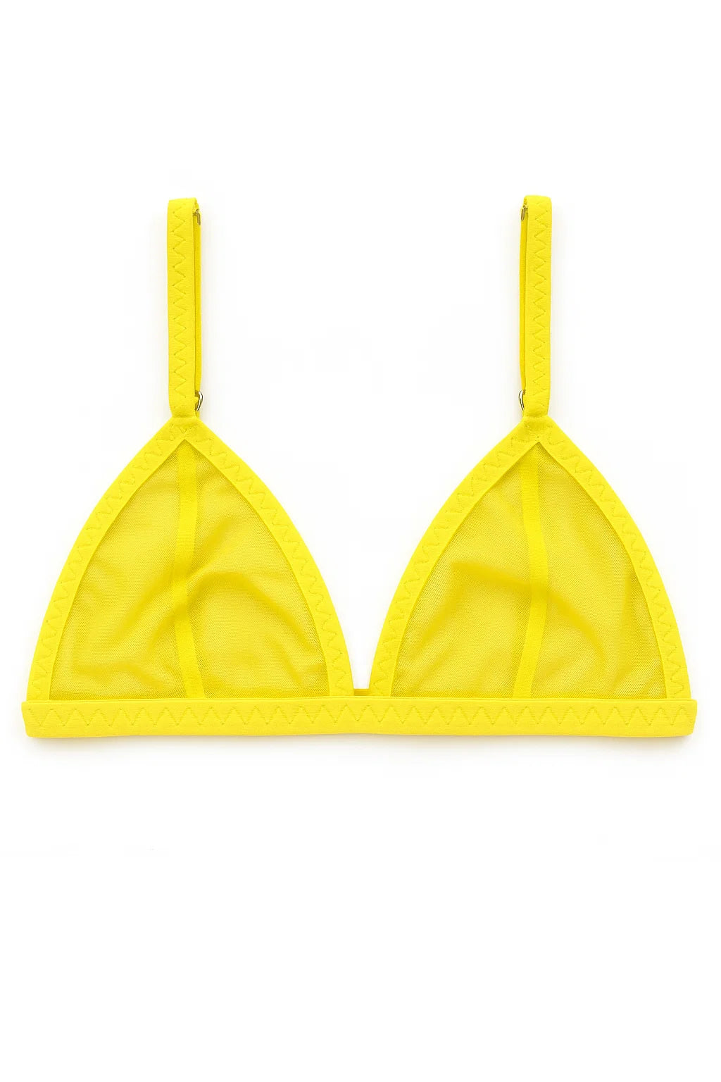 Yellow mesh sheer bralette