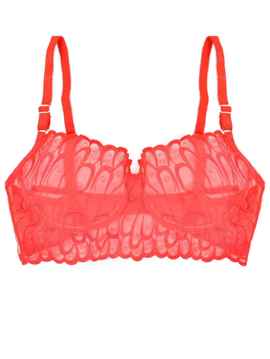 LEAH red lace underwired longline bra