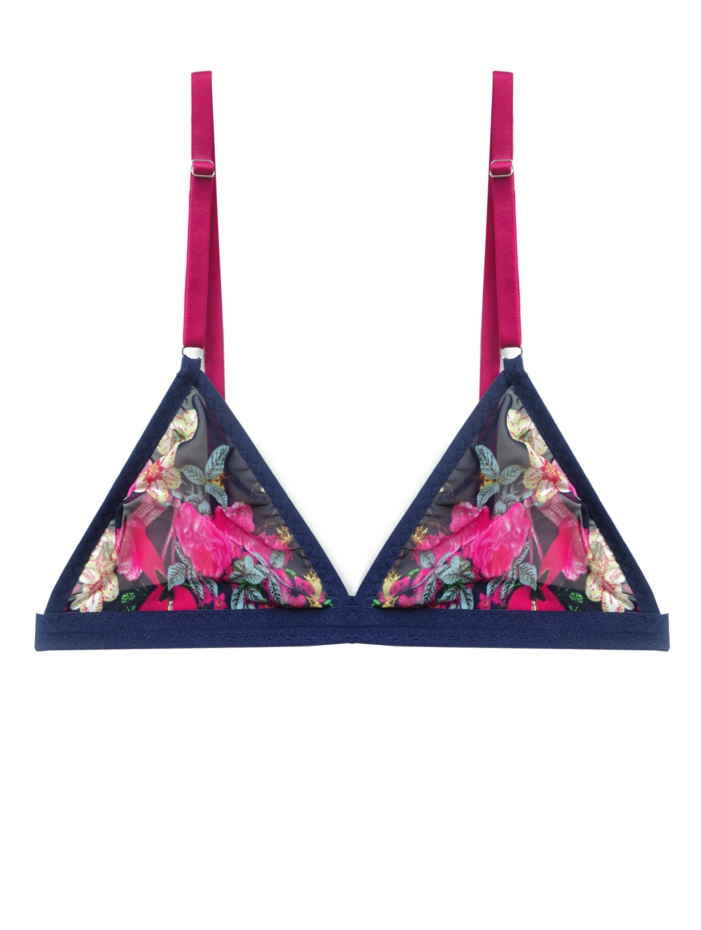 DOROTEIA floral mesh sheer bralette