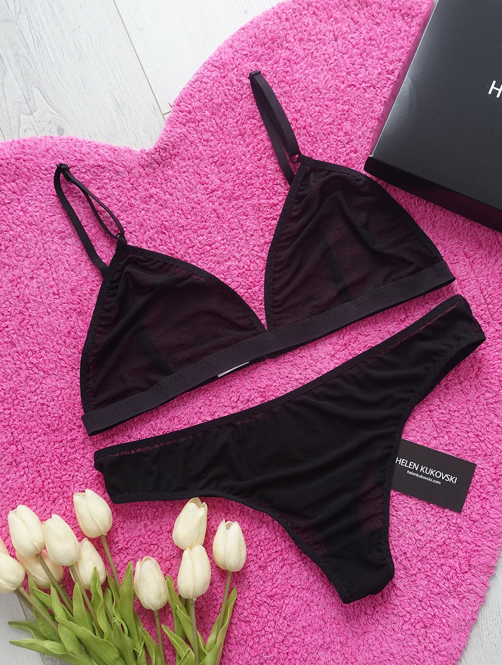 Black mesh sheer bralette