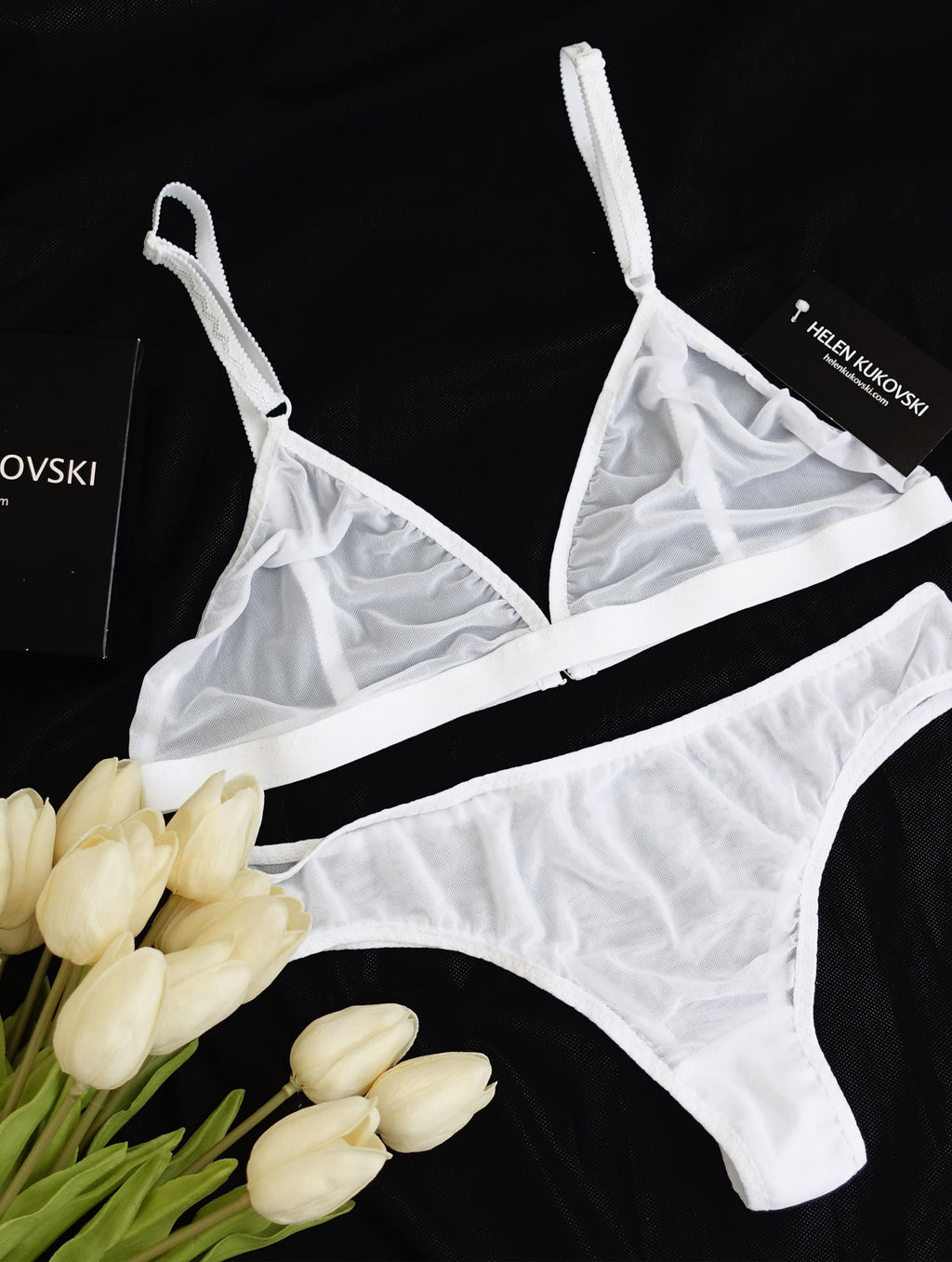 White mesh sheer bralette