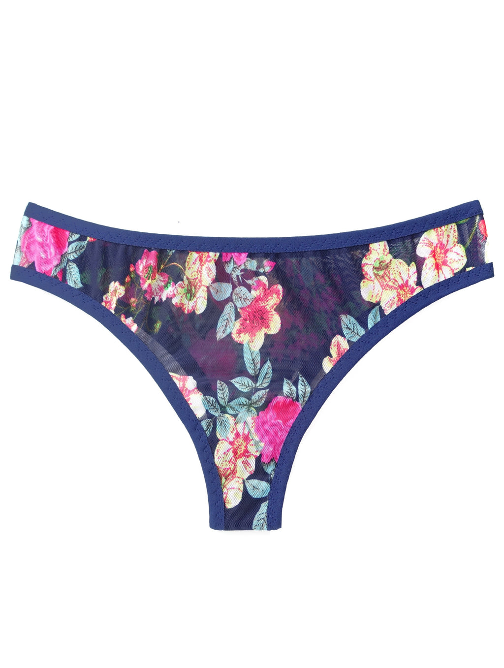 DOROTEIA sheer print mesh tanga panties