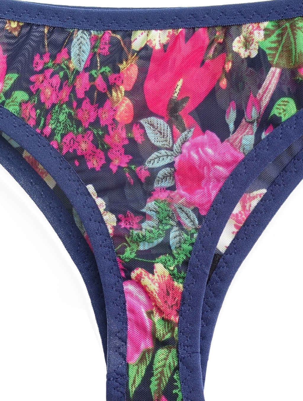 DOROTEIA sheer print mesh tanga panties