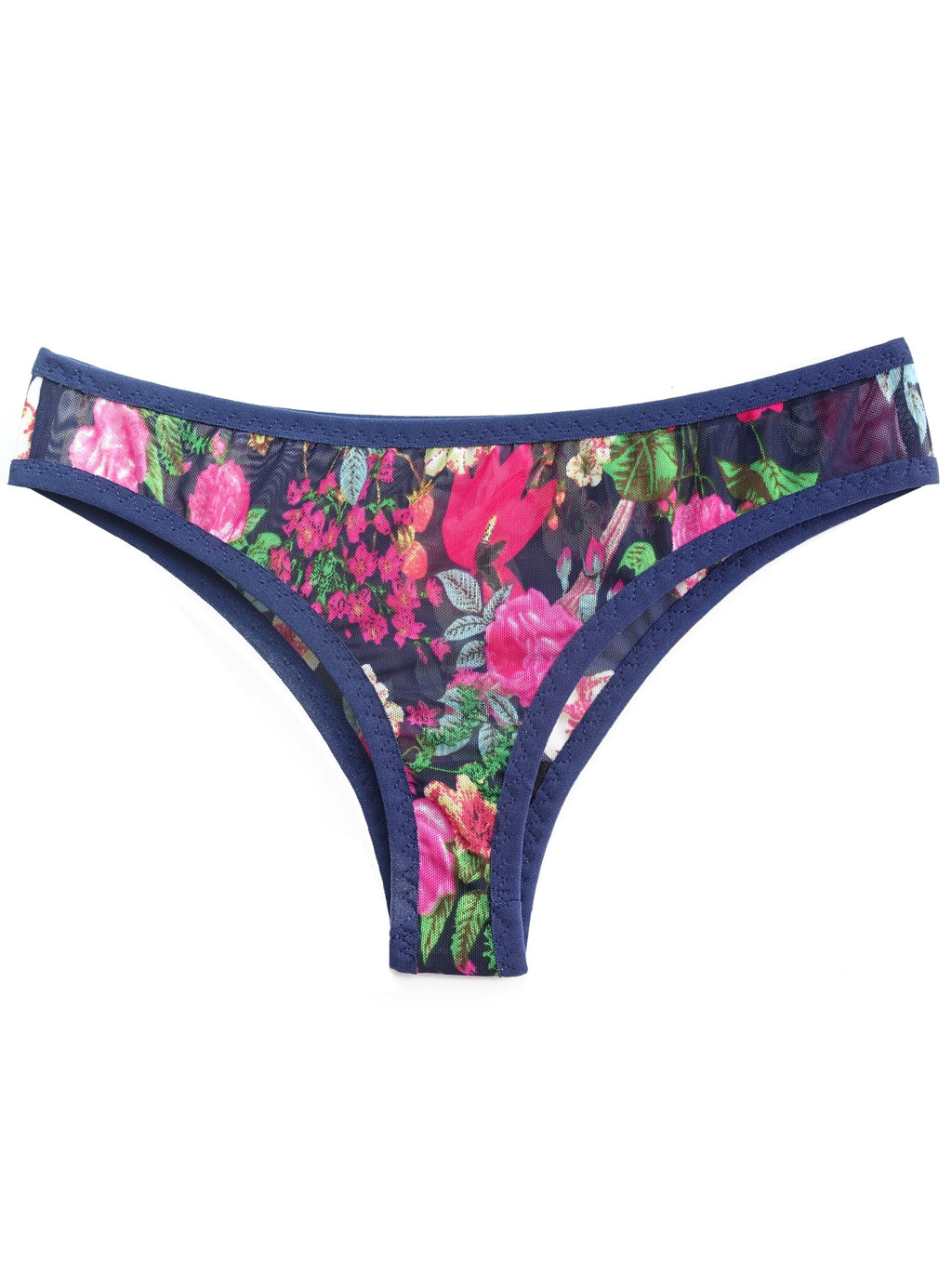 DOROTEIA sheer print mesh tanga panties