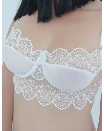 Sheer white bralette with hearts
