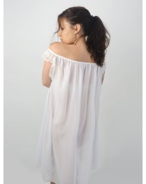 Sheer off shoulder THELMA nightgown