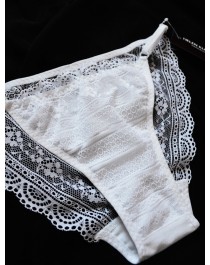 White lace back cotton panties