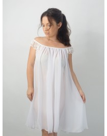 Sheer off shoulder THELMA nightgown