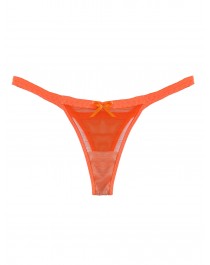 Sheer mesh orange thongs