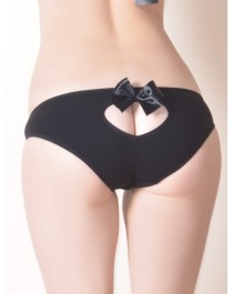 Black bow cotton panties