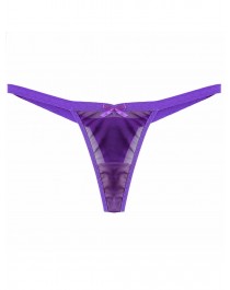 Sheer mesh purple thongs