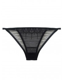 Black delicate lace sheer panties