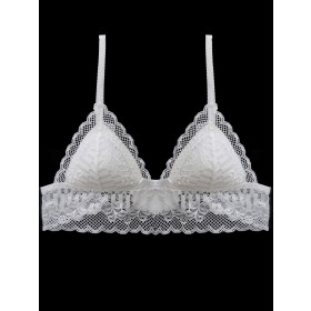 Unpadded lined white lace bralette 