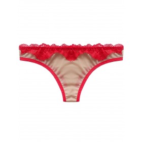 Sheer EVA mesh thongs with red trim
